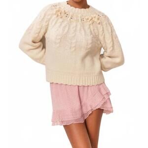 NEW LOVESHACKFANCY sloanna pullover in ivory
